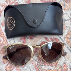 Ray-Ban RB3539 Gold Polarized Sunglasses with case